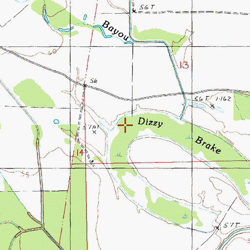 Topographic Map of Dizzy Brake, LA