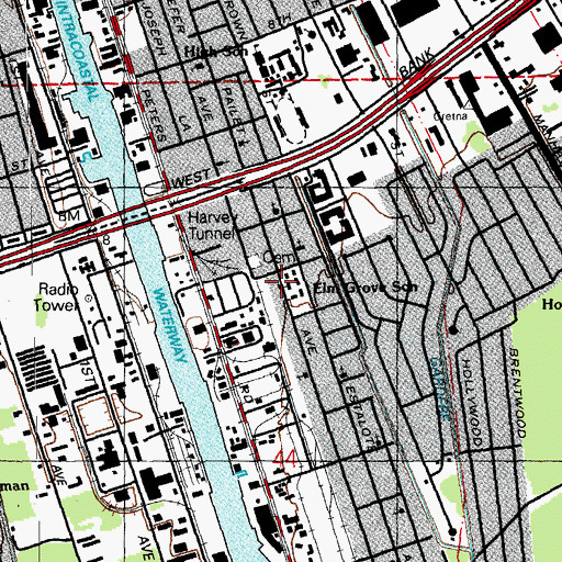Topographic Map of Elm Grove School (historical), LA