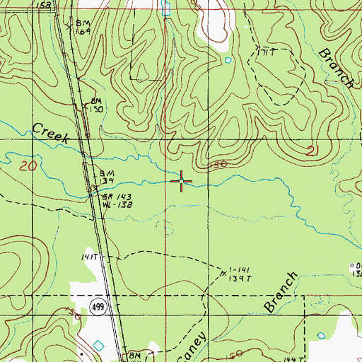 Topographic Map of Wolf Creek, LA