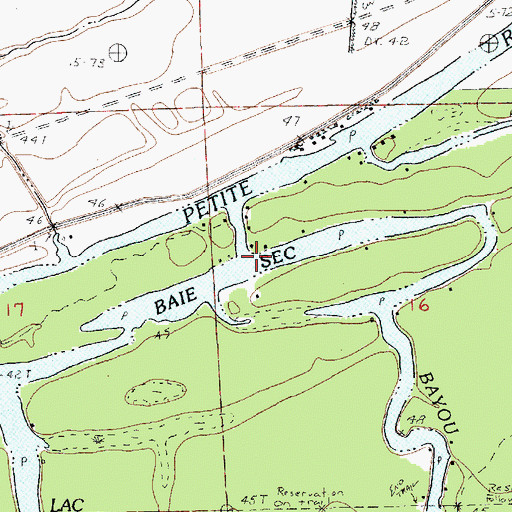 Topographic Map of Baie Sec, LA
