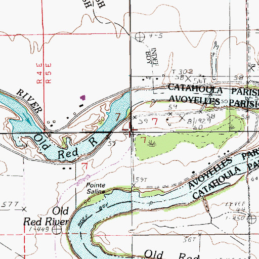 Topographic Map of Pointe Saline, LA