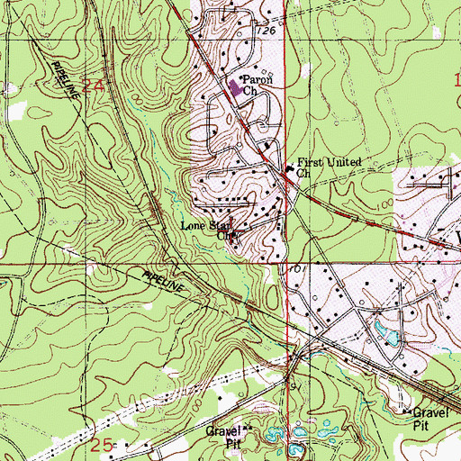 Topographic Map of Lone Star Church, LA