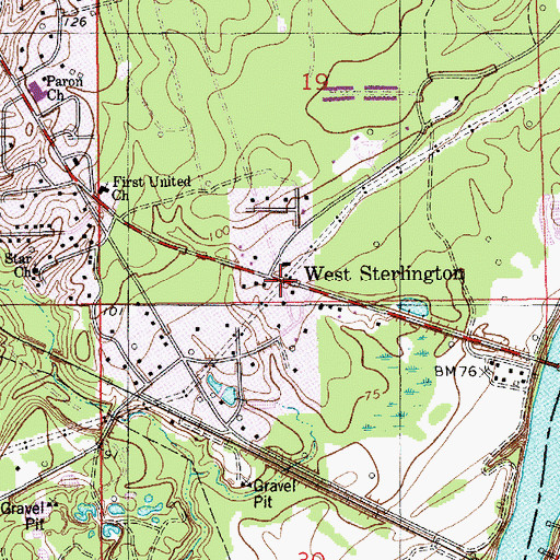 Topographic Map of West Sterlington, LA