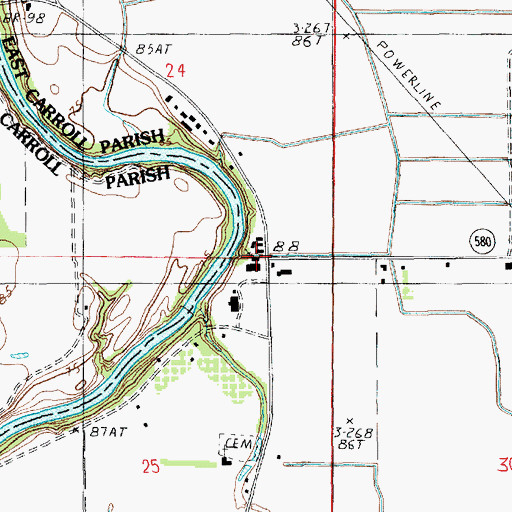 Topographic Map of Assembly of God Church, LA