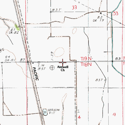 Topographic Map of Aimwell Church, LA