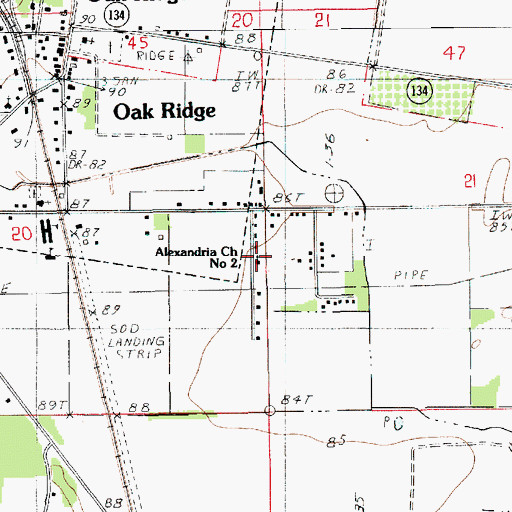 Topographic Map of Alexandria Church Number 2, LA