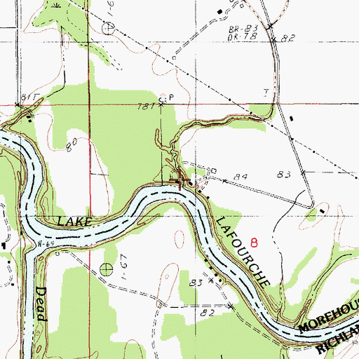 Topographic Map of Como Bayou, LA