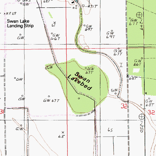 Topographic Map of Swan Lakebed, LA