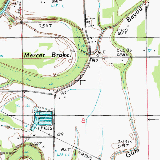 Topographic Map of Church of God (historical), LA