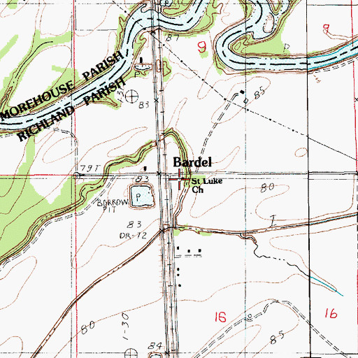 Topographic Map of Saint Luke Church, LA