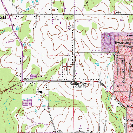 Topographic Map of Boucher Cemetery, LA