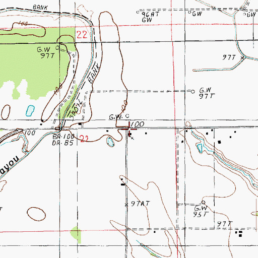 Topographic Map of Church of God, LA