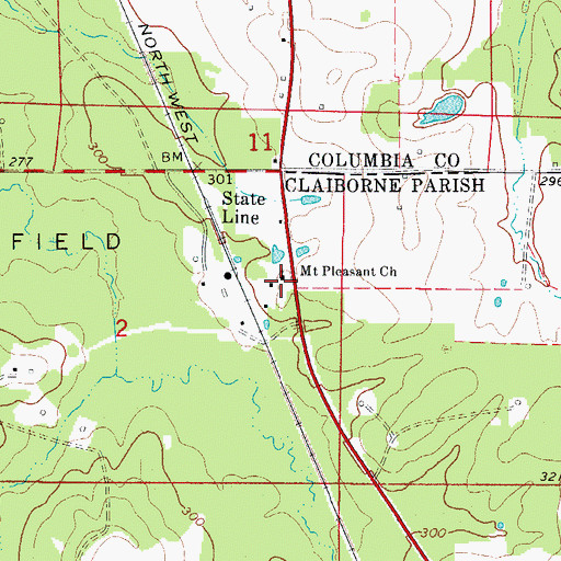 Topographic Map of Mount Pleasant School (historical), LA