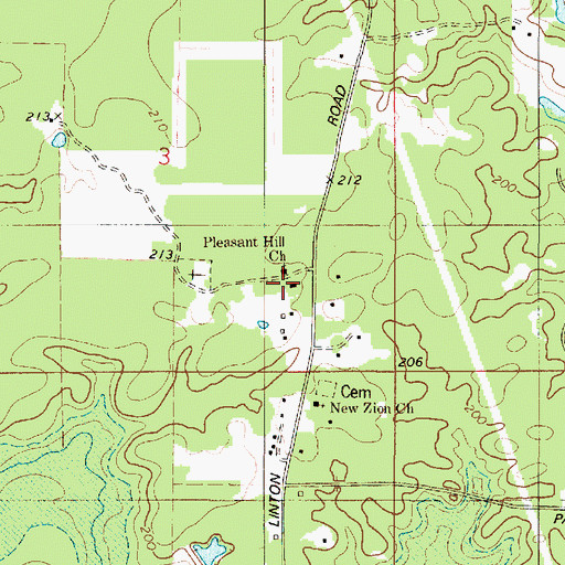 Topographic Map of Pleasant Hill School (historical), LA