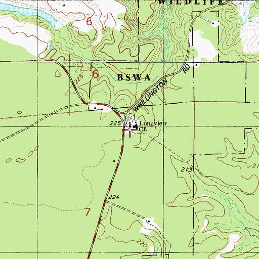 Topographic Map of Longview School (historical), LA