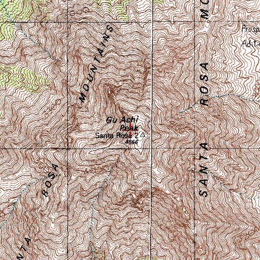 Topographic Map of Gu Achi Peak, AZ