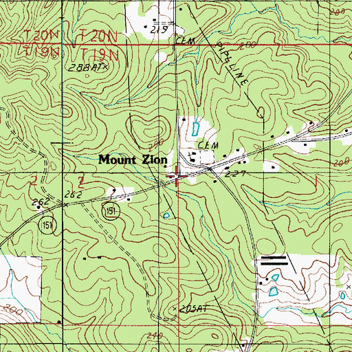 Topographic Map of Mount Zion, LA