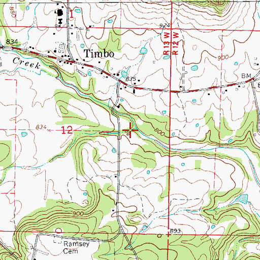 Topographic Map of Roby Hollow, AR