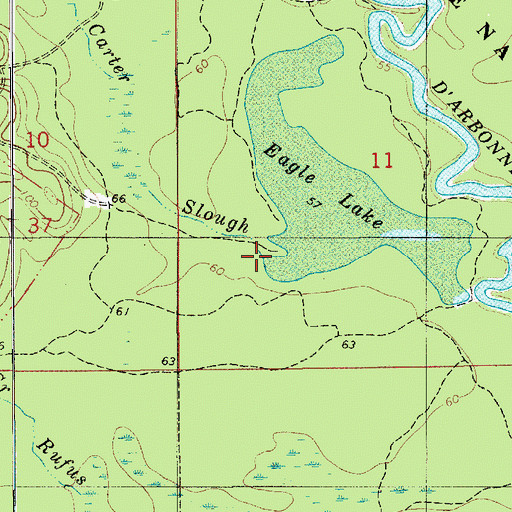 Topographic Map of Carter Slough, LA