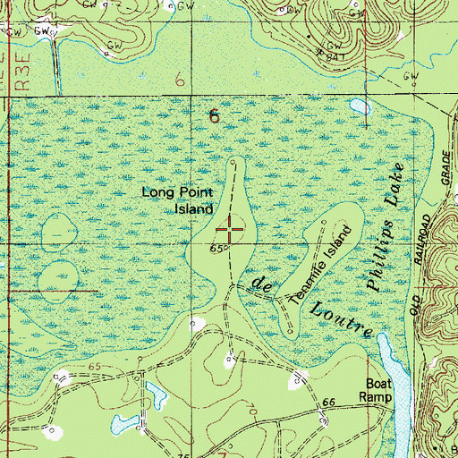 Topographic Map of Long Point Island, LA