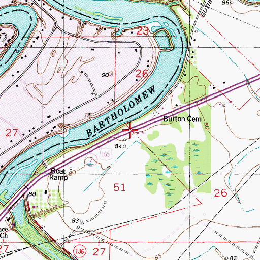 Topographic Map of Evening Star Number 1 Church, LA