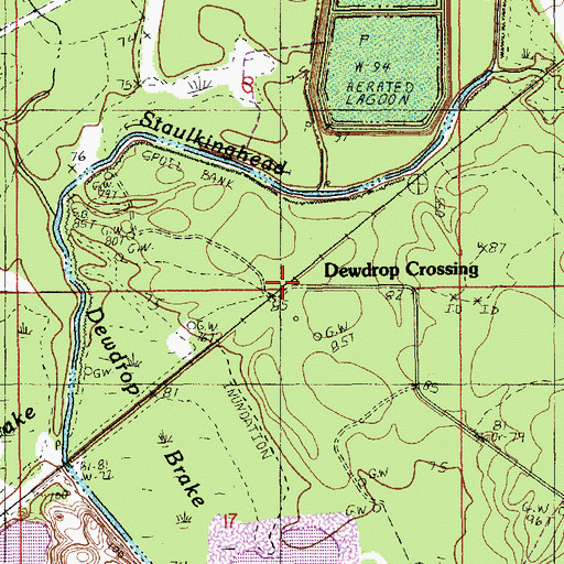 Topographic Map of Dewdrop Crossing, LA