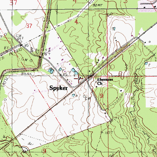 Topographic Map of Ebenezer Church, LA