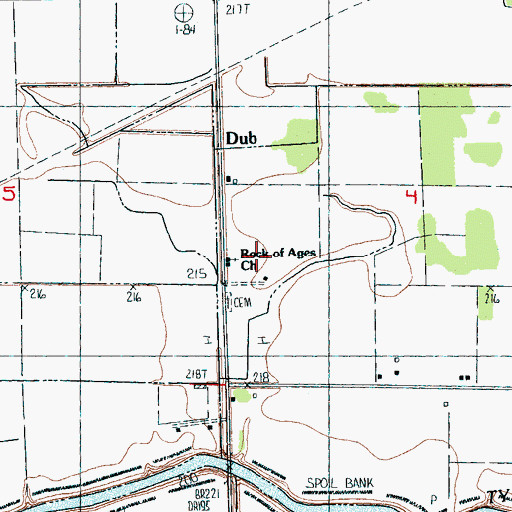 Topographic Map of Rock of Ages Church, AR