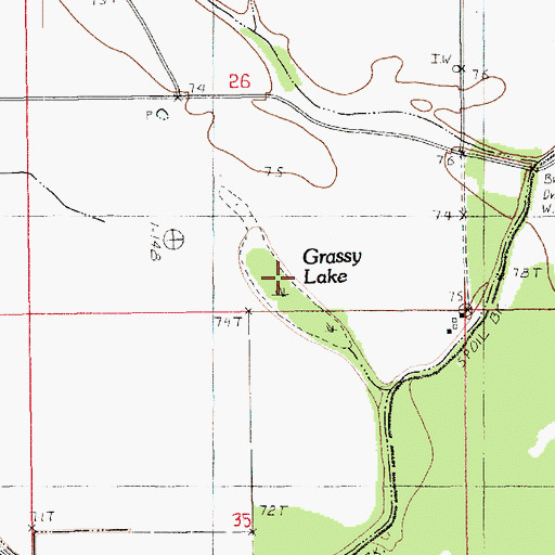 Topographic Map of Grassy Lake, LA