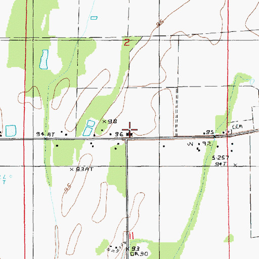 Topographic Map of Assembly of God Church, LA