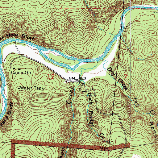 Topographic Map of Rock Bridge Creek, AR