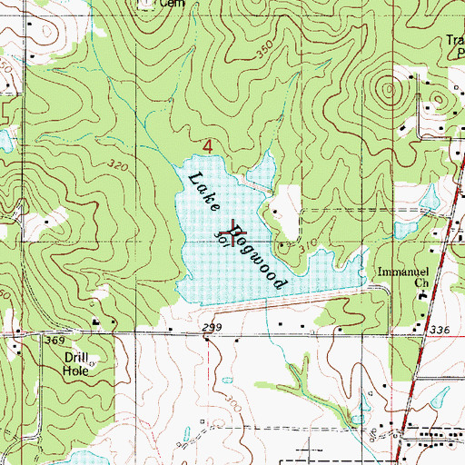 Topographic Map of Lake Dogwood, LA