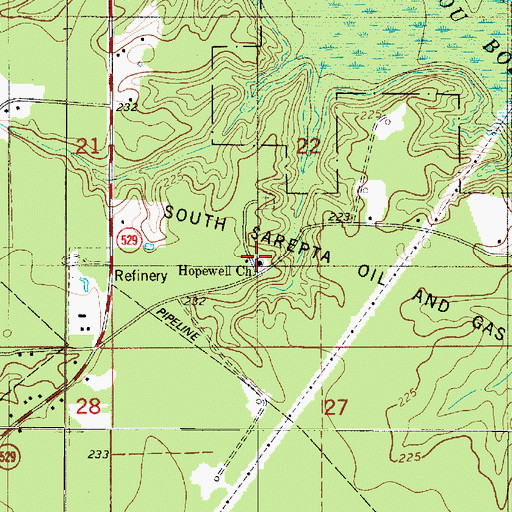Topographic Map of Hopewell Church, LA