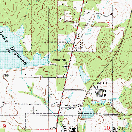 Topographic Map of Immanuel Church, LA