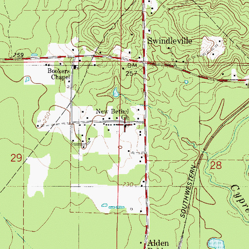 Topographic Map of New Bethel Church, LA