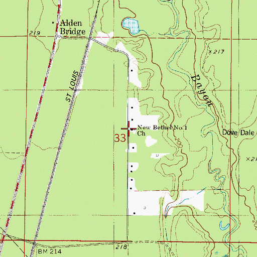 Topographic Map of New Bethel Number 1 Church, LA