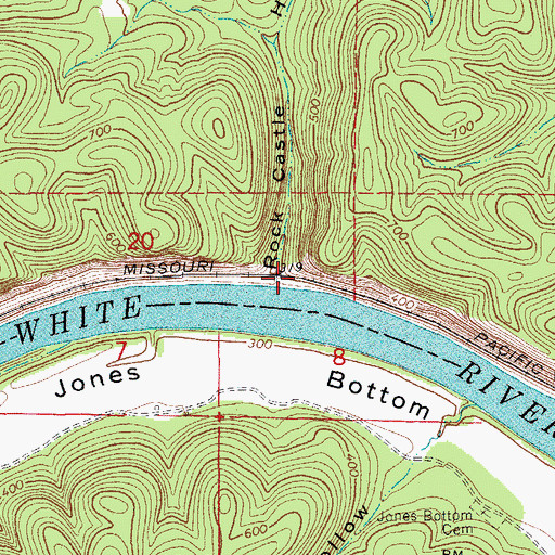 Topographic Map of Rock Castle Hollow, AR
