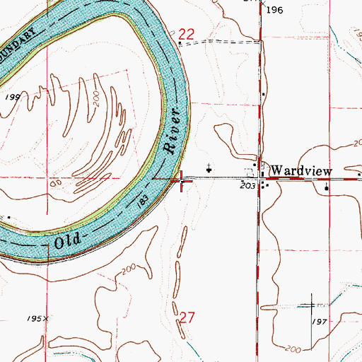 Topographic Map of Pilgrim Rest Church, LA