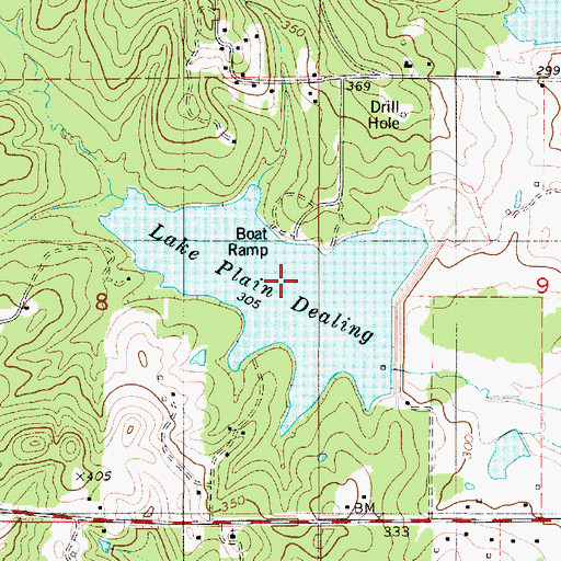 Topographic Map of Lake Plain Dealing, LA