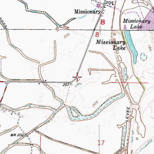 Topographic Map of Missionary School (historical), LA
