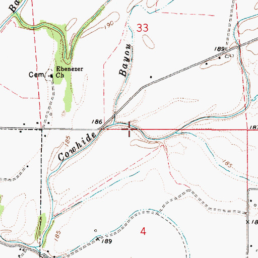 Topographic Map of New Bethel Church (historical), LA