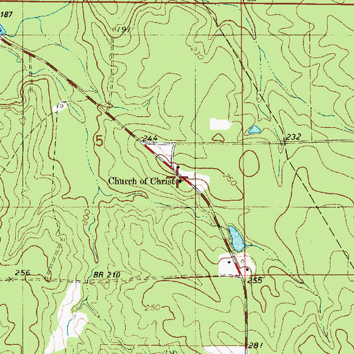 Topographic Map of Church of Christ, LA