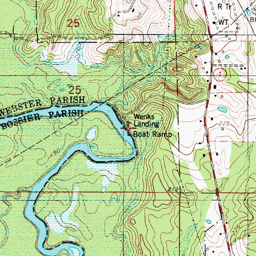 Topographic Map of Wenks Landing, LA