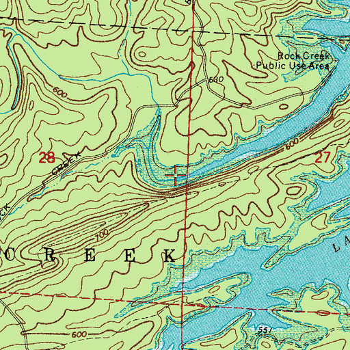 Topographic Map of Rock Creek, AR