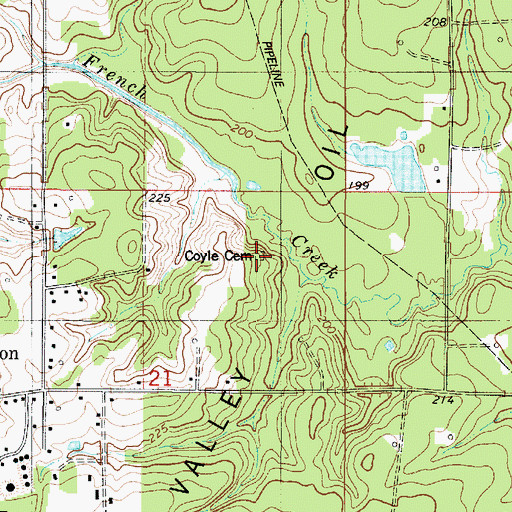 Topographic Map of Coyle Cemetery, LA