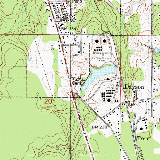 Topographic Map of Coyle Cemetery Number 2, LA