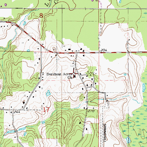 Topographic Map of Dorcheat Acres Church, LA