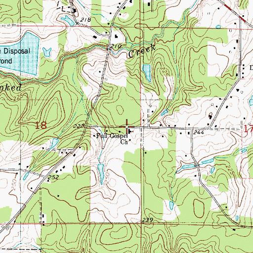 Topographic Map of Full Gospel Church, LA
