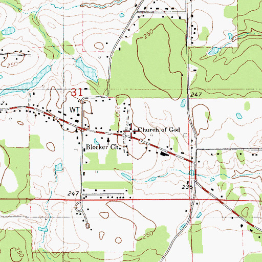 Topographic Map of Church of God, LA