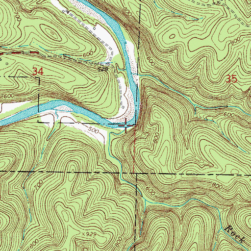 Topographic Map of Rock Creek, AR